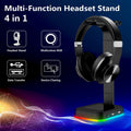 RGB Gaming Headset Stand with 2 USB Charging Ports – LED Headphone Holder